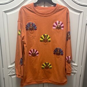 Orange Turkey Sweatshirt - medium